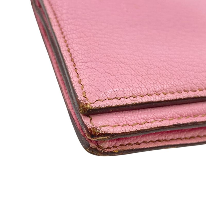 Hermes Long Wallet Bifold Bearn Souffle Long Wallet Pink Ladies