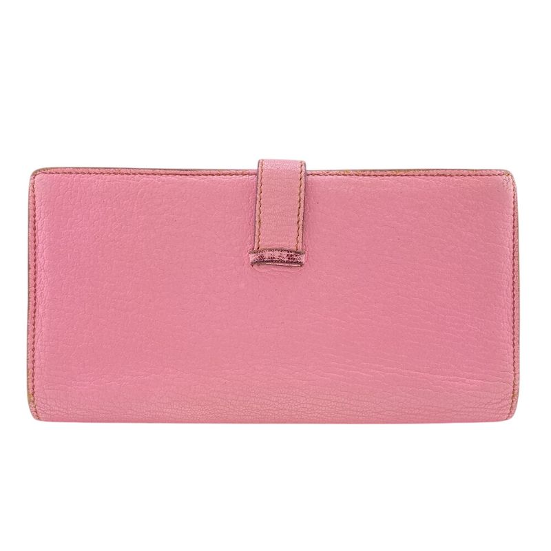 Hermes Long Wallet Bifold Bearn Souffle Long Wallet Pink Ladies