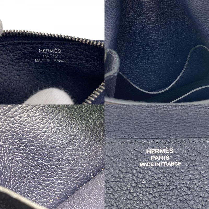 Hermes Ruri Slim Compact Wallet Mini Wallet Coin Case Flap Veau Epsom Pochette