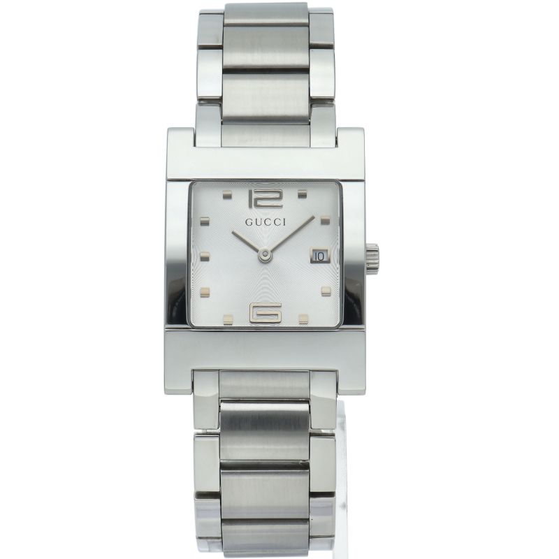 Gucci Square Mens Watch 7700 M SS Mens Watch Silver Polished