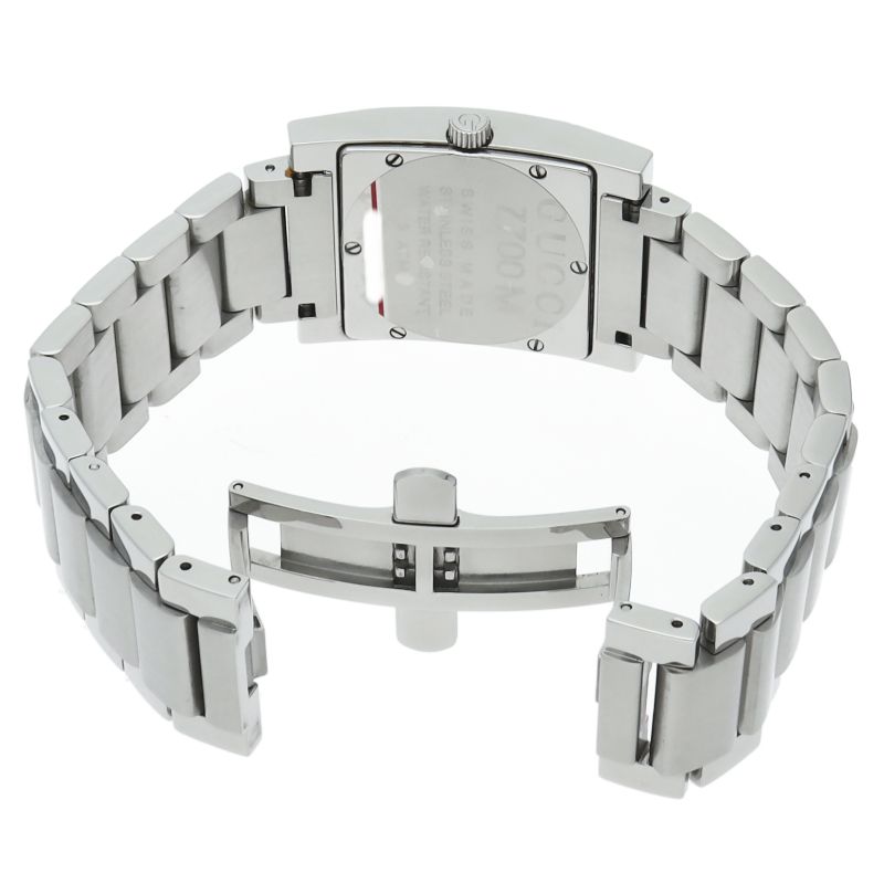 Gucci Square Mens Watch 7700 M SS Mens Watch Silver Polished