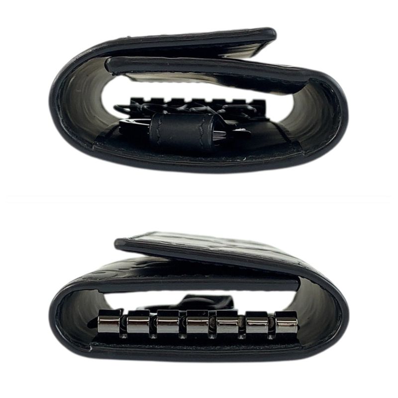 Gucci Rubber Effect Black Leather 771312 key Case 6 Rows Men's 600006