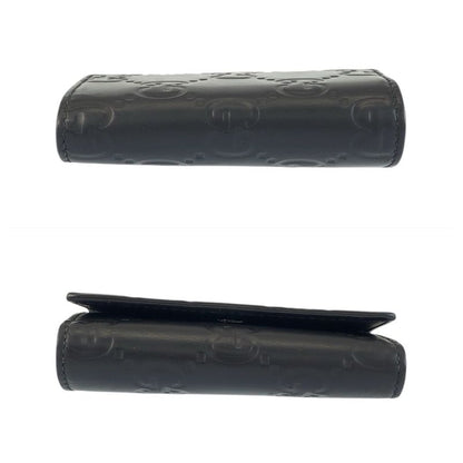 Gucci Rubber Effect Black Leather 771312 key Case 6 Rows Men's 600006