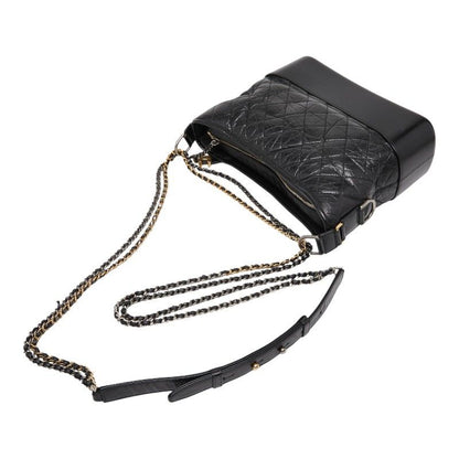 Chanel Gabriel De Chain Shoulder Bag Black Leather Women's