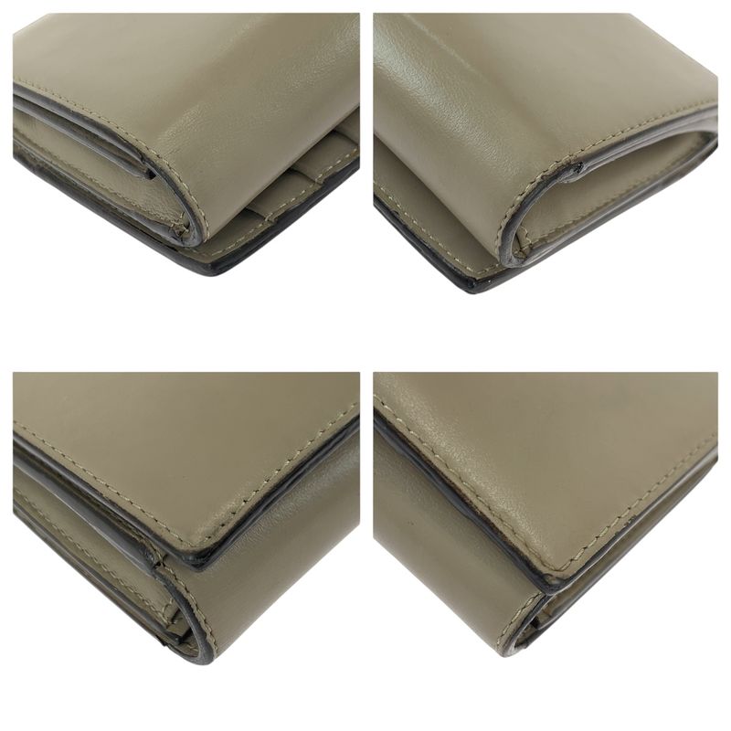 Fendi P-cub-Beige Gold Hardware Leather 8 M0308 Long Wallet Women's 600059