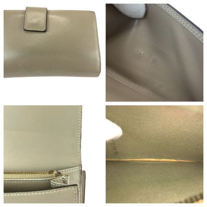 Fendi P-cub-Beige Gold Hardware Leather 8 M0308 Long Wallet Women's 600059