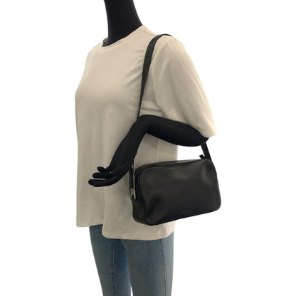Prada Black Silver Hardware Leather Shoulder Bag Messenger Bag Women's 500794