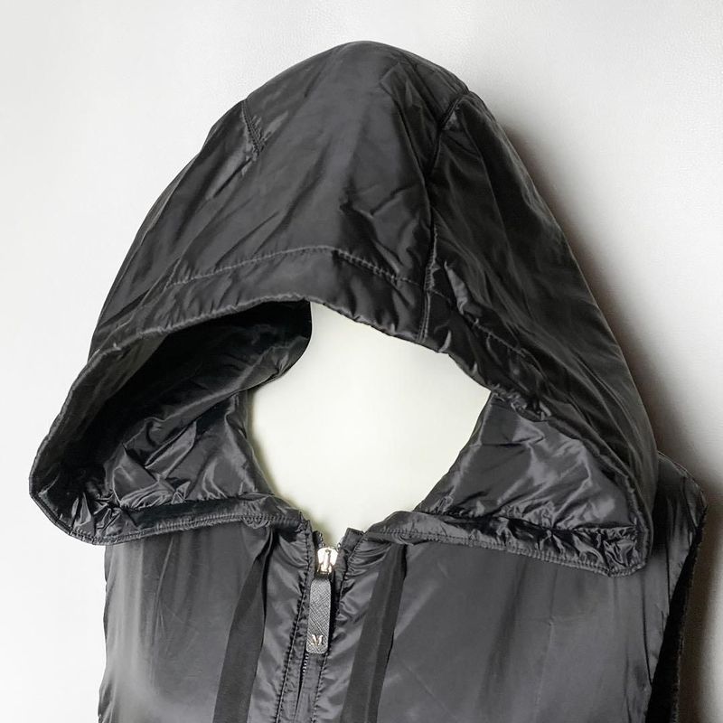 Max Mara Maxmara the Cube Green GI Hooded Gilet Down Hoodie