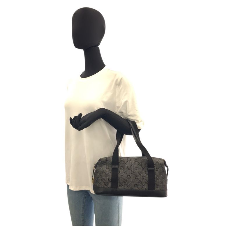 Gucci Black Gold Hardware GG Canvas 92734 Handbag Tote Bag Ladies 600008