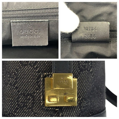 Gucci Black Gold Hardware GG Canvas 92734 Handbag Tote Bag Ladies 600008