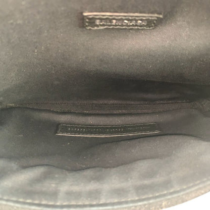 Balenciaga Everyday Black White Silver Hardware Leather Body Bag Waist Pouch