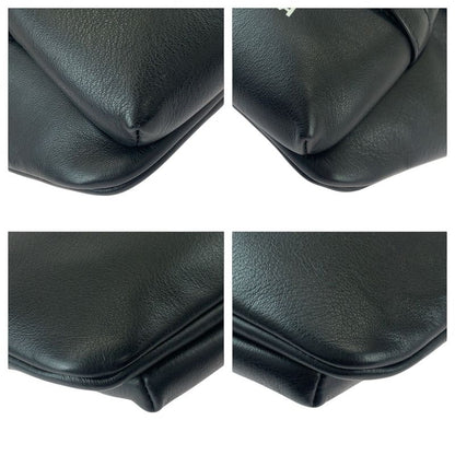 Balenciaga Everyday Black White Silver Hardware Leather Body Bag Waist Pouch