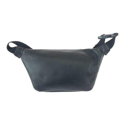 Balenciaga Everyday Black White Silver Hardware Leather Body Bag Waist Pouch