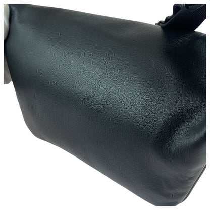 Balenciaga Everyday Black White Silver Hardware Leather Body Bag Waist Pouch