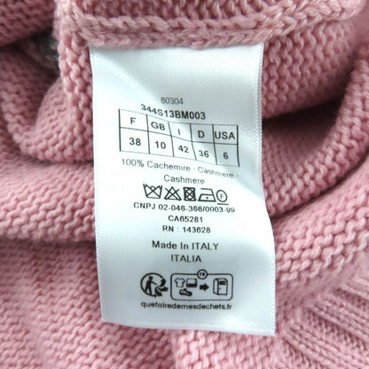 Christian Dior 344 S13 Bm003 100% Cashmere Ruffle Short Sleeve Knit Pink Gray 42