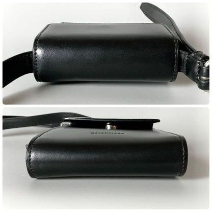 Balenciaga Leather Shoulder Bag Smartphone Black