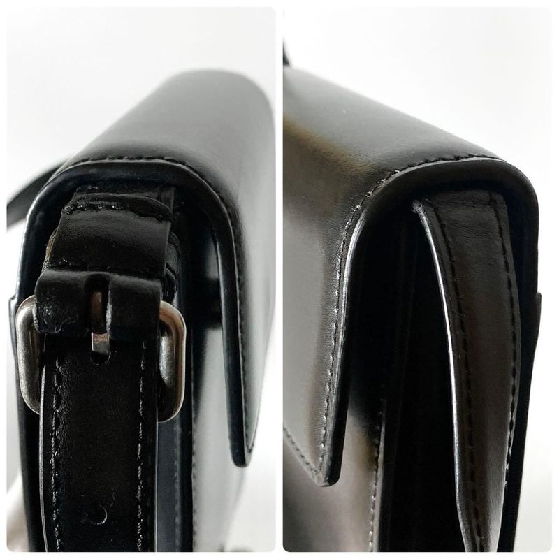 Balenciaga Leather Shoulder Bag Smartphone Black