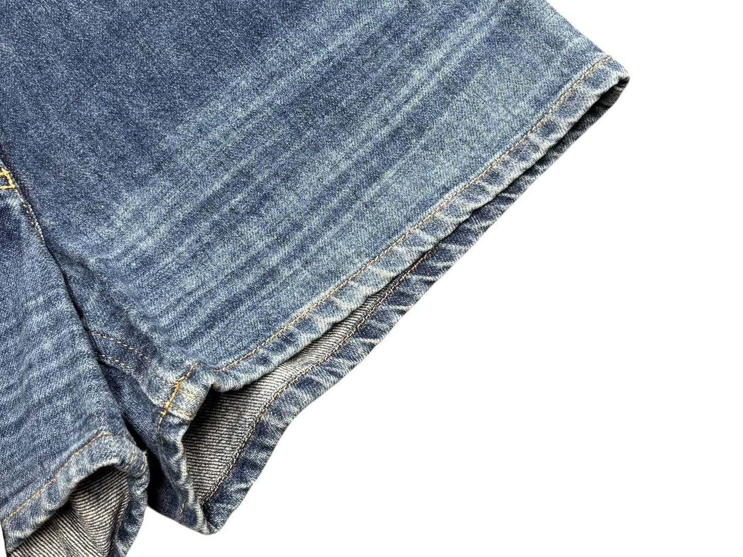 Chanel Denim Shorts CC Logo Stitch Indigo Blue — view 8