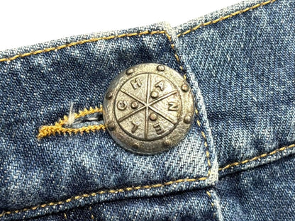 Chanel Denim Shorts CC Logo Stitch Indigo Blue — view 5