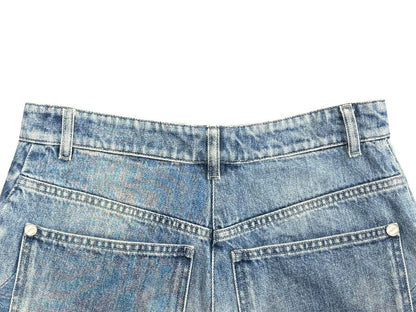 Chanel Denim Shorts CC Logo Indigo Blue — view 8