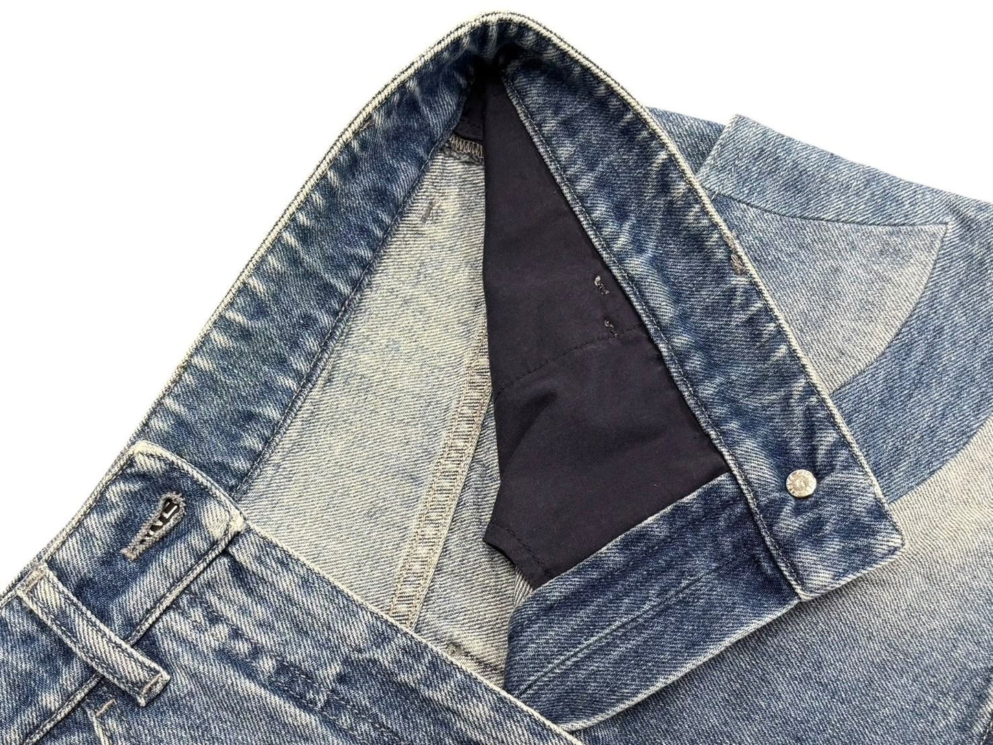 Chanel Denim Shorts CC Logo Indigo Blue — view 6