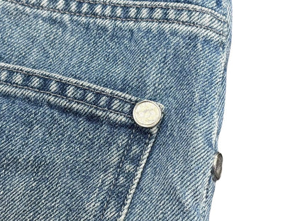 Chanel Denim Shorts CC Logo Indigo Blue — view 7