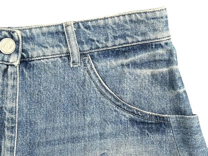 Chanel Denim Shorts CC Logo Indigo Blue — view 4