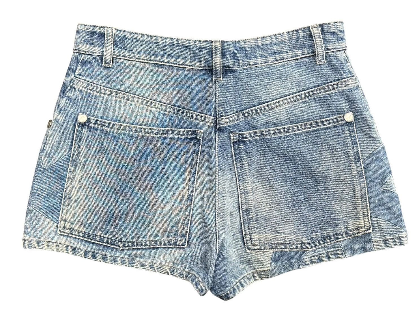 Chanel Denim Shorts CC Logo Indigo Blue — view 2