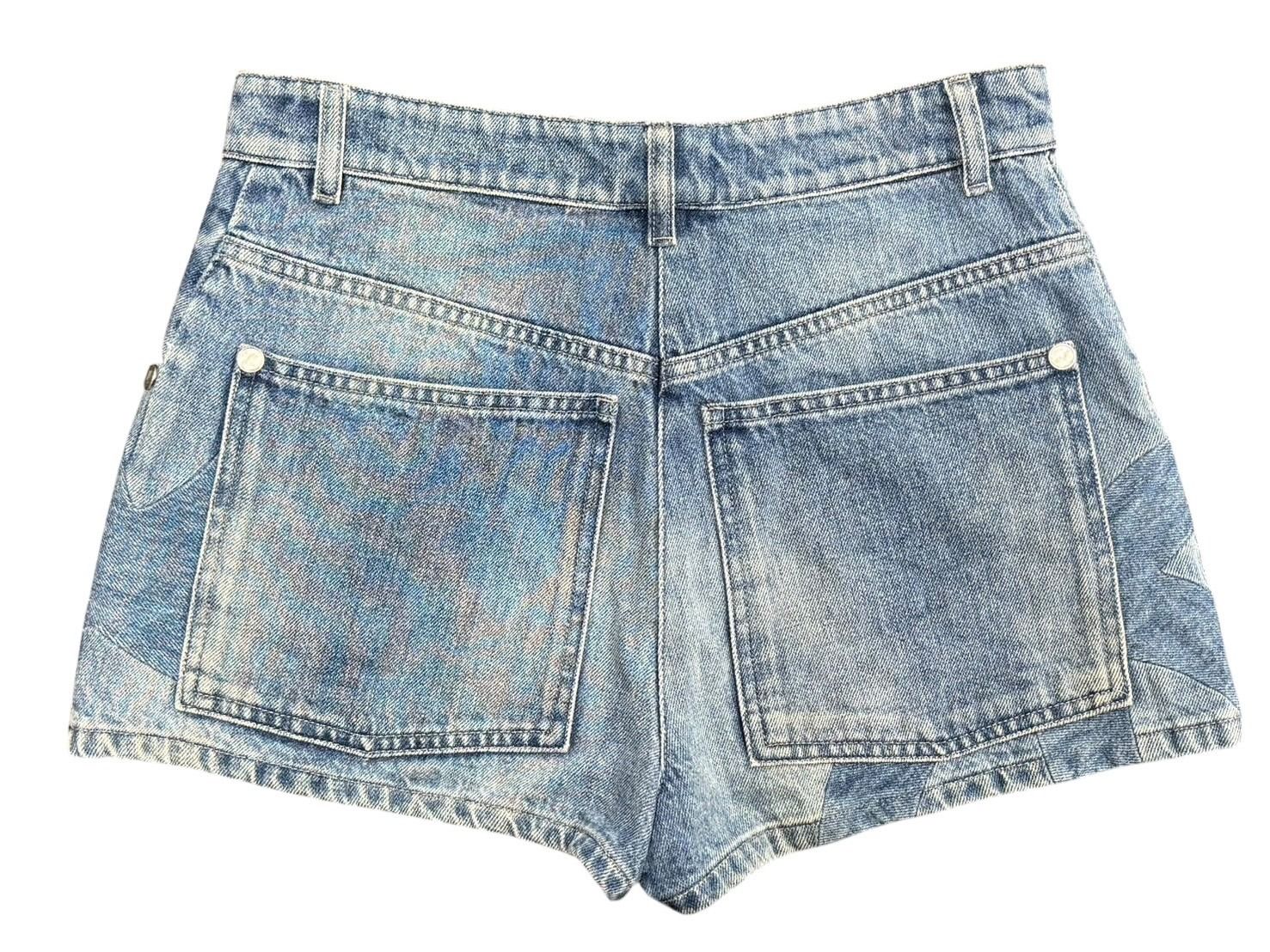 Chanel Denim Shorts CC Logo Indigo Blue — view 2