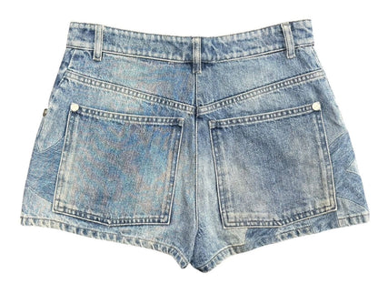 Chanel Denim Shorts CC Logo Indigo Blue — view 2