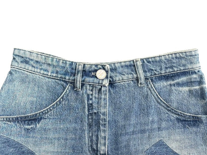 Chanel Denim Shorts CC Logo Indigo Blue — view 3