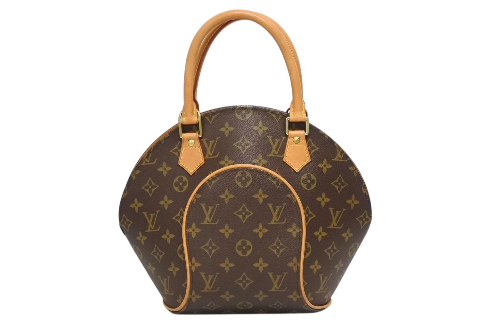 Louis Vuitton Ellipse PM Handbag Monogram Vachetta Leather Brown Gold