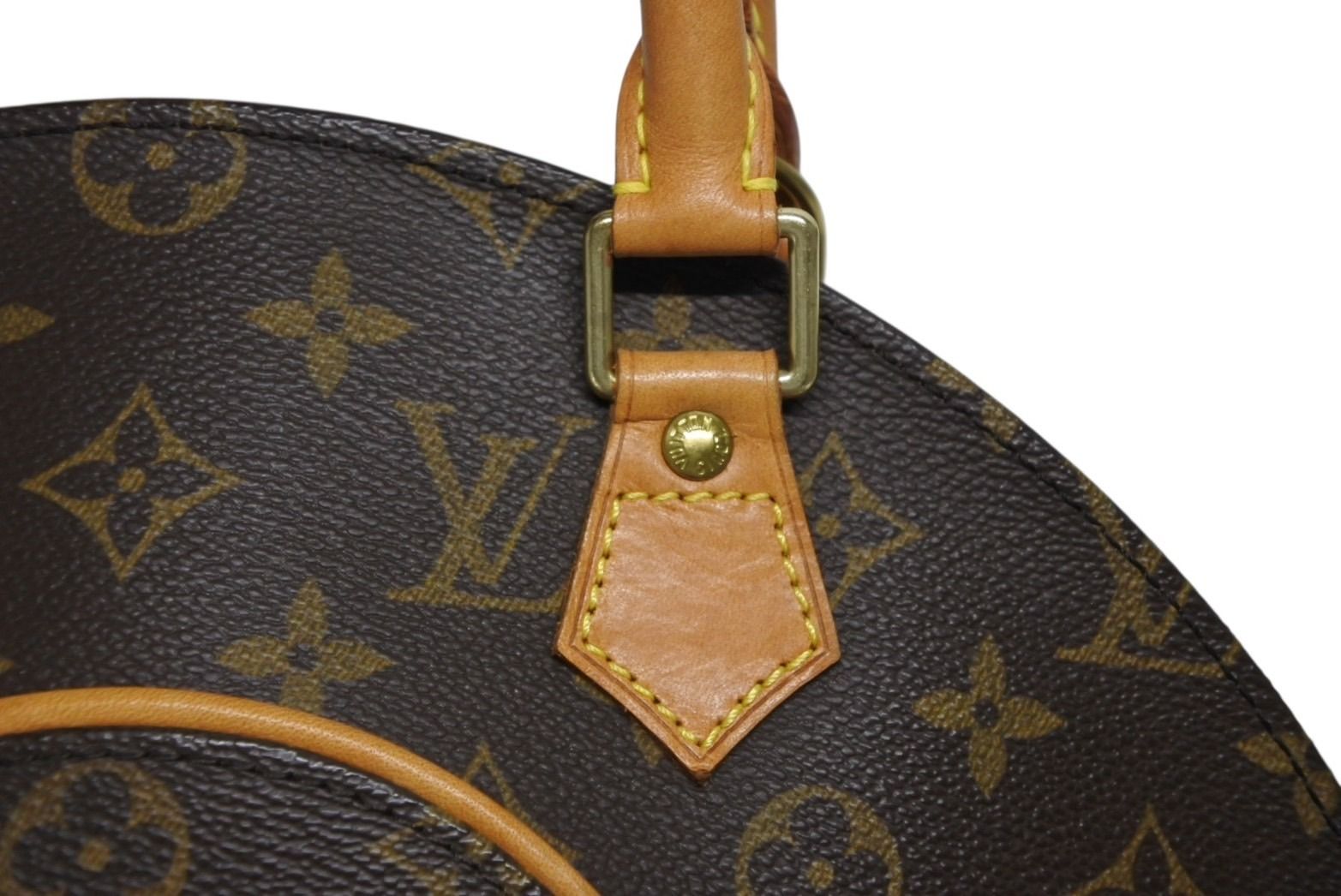 Louis Vuitton Ellipse PM Handbag Monogram Vachetta Leather Brown Gold — view 5