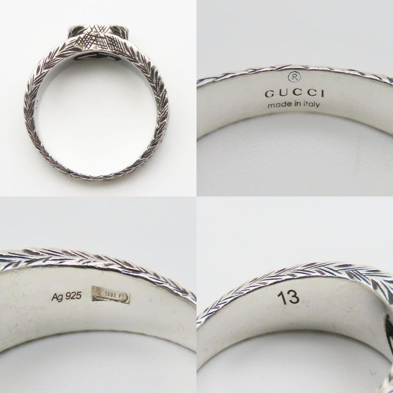 Gucci Ring Interlocking Arabesque 13 Silver 925 Approx 5.4 g Silver