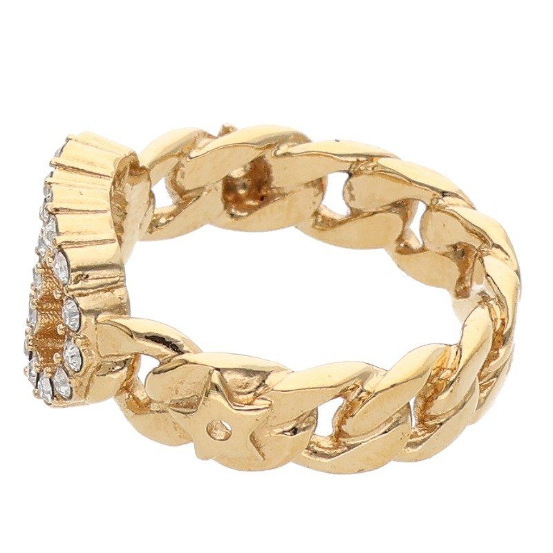 Dior Christian Clair D Lune Cles Rudy Rhinestone Ring