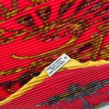 Hermes Silk Scarf Pleated Desert Pink