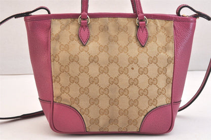 Gucci Bree 2-Way Shoulder Handbag GG Canvas Leather Beige — view 3