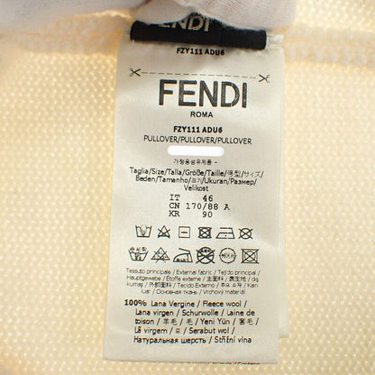 Fendi Big Logo Crew Neck L Sweatshirt Wool Ivory 46