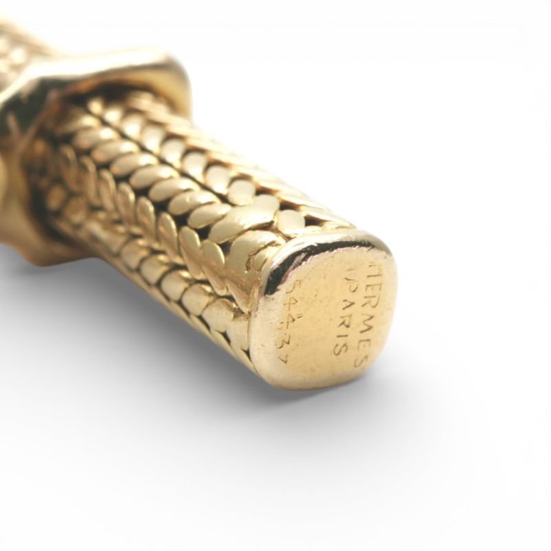Hermes Chaine D'ancre Trece Bracelet Bangle Calf Gold