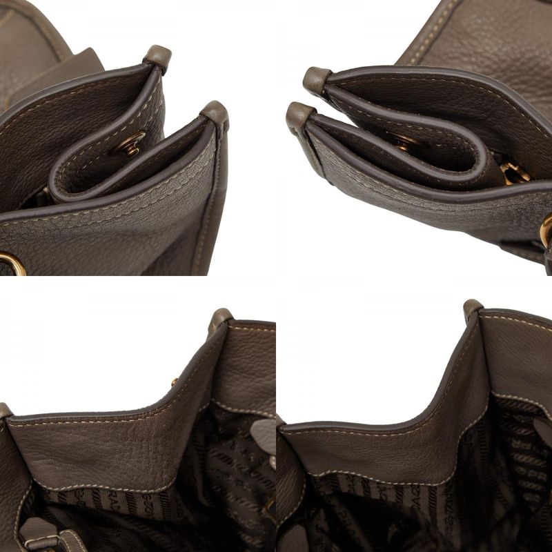 Prada Tote Grey Leather