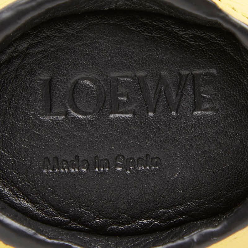 Loewe Elephant Coin Case Charm Key Ring Yellow Leather