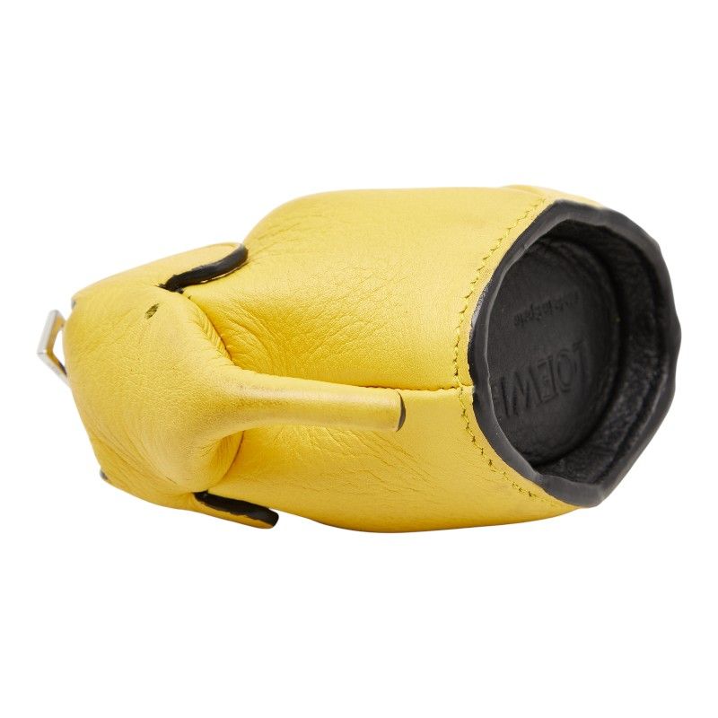 Loewe Elephant Coin Case Charm Key Ring Yellow Leather