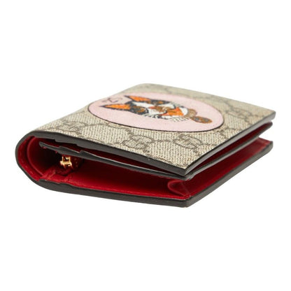 Gucci GG Supreme Bosco Bifold Wallet Compact Beige Multicolor