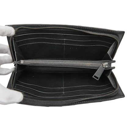 Bottega Veneta Intrecciato Zip Around Wallet Black Leather