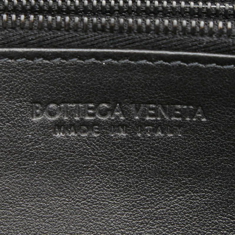 Bottega Veneta Intrecciato Zip Around Wallet Black Leather