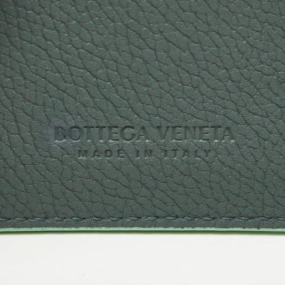 Bottega Veneta Maxi Intrench Card Case Light Green Leather