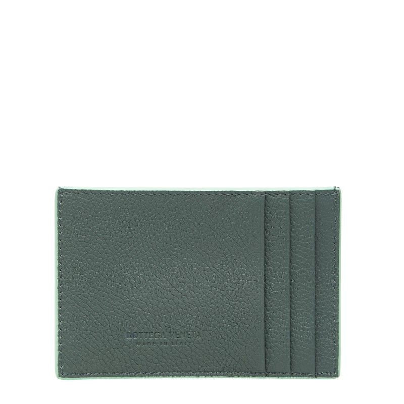 Bottega Veneta Maxi Intrench Card Case Light Green Leather