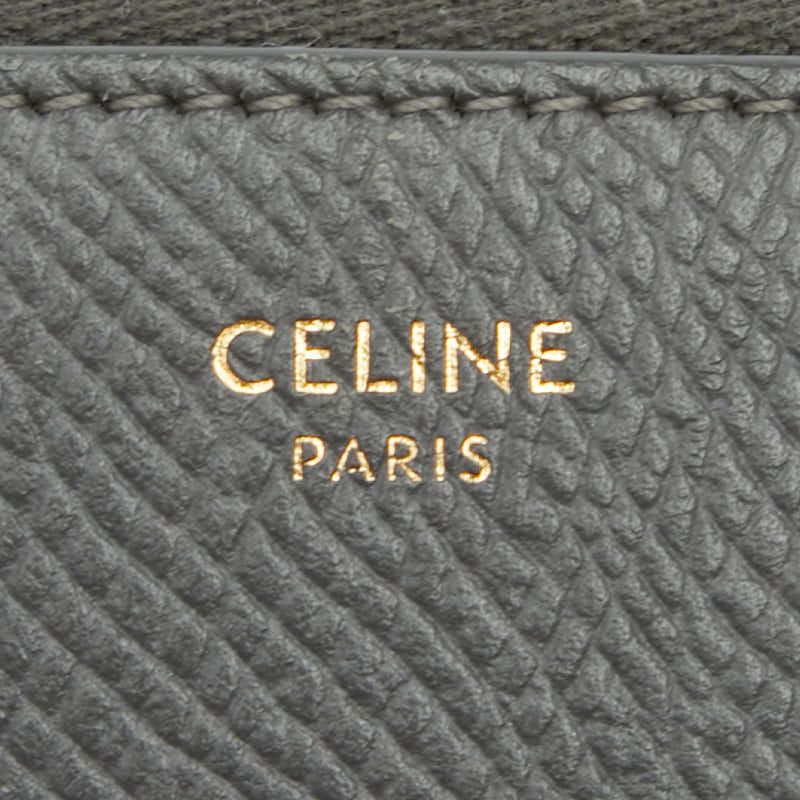 Celine Zip Around Wallet Gray Leather