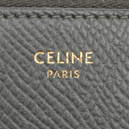 Celine Zip Around Wallet Gray Leather