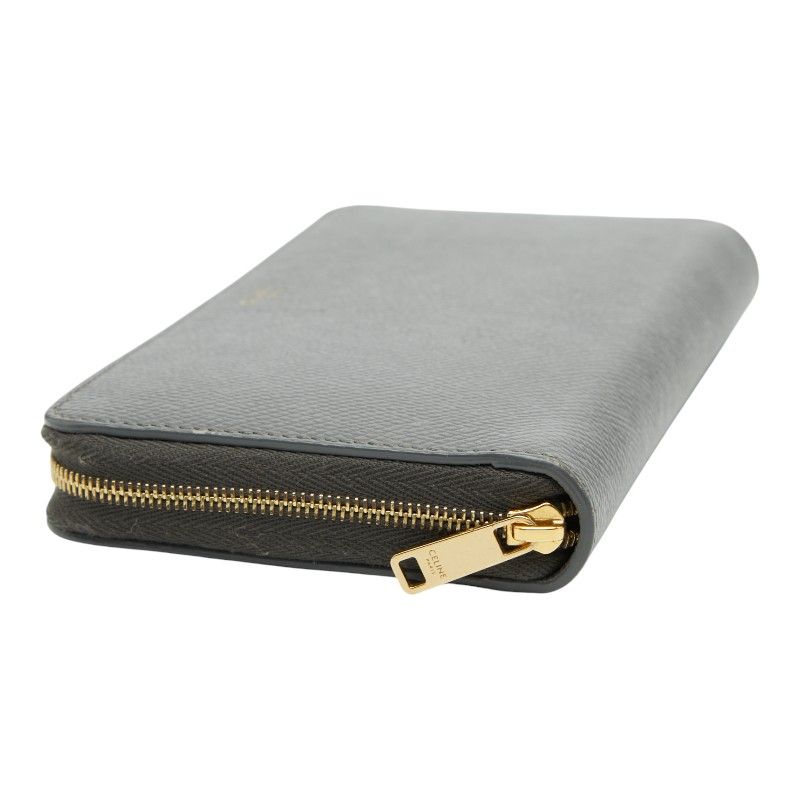 Celine Zip Around Wallet Gray Leather